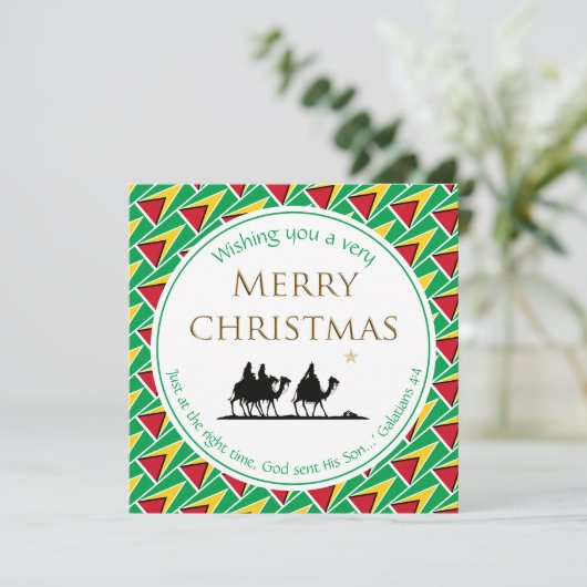 GUYANA FLAG Three Wise Mannen GUYANESE Kerstmis Feestdagenkaart (Staand voorkant)