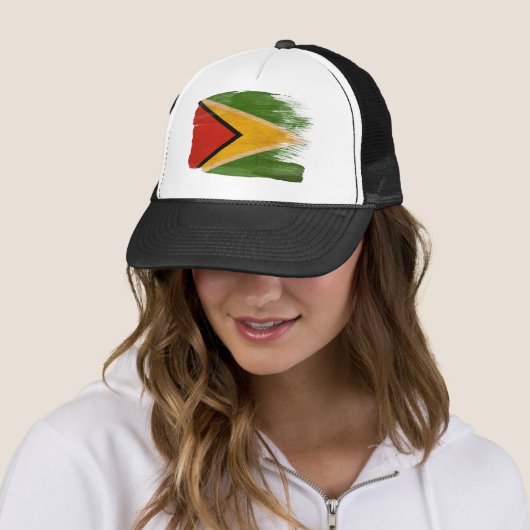 Guyana Flag Trucker Hat Trucker Pet (In situ)