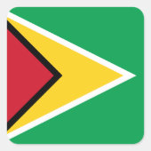 Guyana Flag Vierkante Sticker (Voorkant)