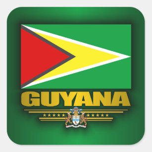 Guyana Flag Vierkante Sticker