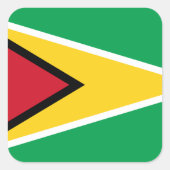 Guyana Flag Vierkante Sticker (Voorkant)