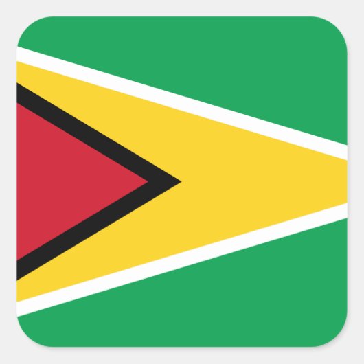 Guyana Flag Vierkante Sticker (Voorkant)