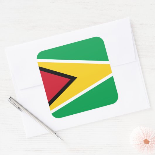 Guyana Flag Vierkante Sticker (Envelop)