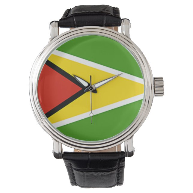 Guyana Flag Watch Horloge (Voorkant)