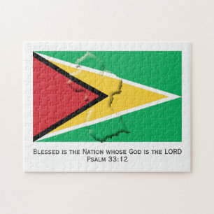 GUYANA   Gezegende natie   GUYANESE VLAG Legpuzzel