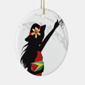 Guyana Girl Round Ornament (Rechts)