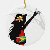 Guyana Girl Round Ornament (Voorkant)