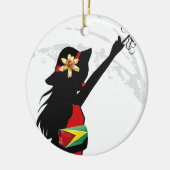 Guyana Girl Round Ornament (Links)