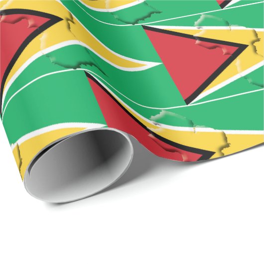 GUYANA | Gouden pijlpunt | GUYANESE Vlag Cadeaupapier (Rol Hoek)
