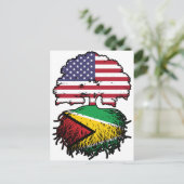 Guyana Guyanese American USA Tree Roots Flag Briefkaart (Staand voorkant)