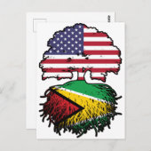 Guyana Guyanese American USA Tree Roots Flag Briefkaart (Voorkant / Achterkant)