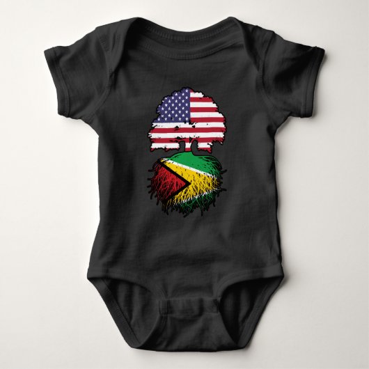 Guyana Guyanese American USA Tree Roots Flag Romper (Voorkant)