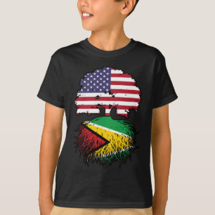 Guyana Guyanese American USA Tree Roots Flag T-shirt