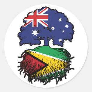 Guyana Guyanese Australia Tree Roots Ronde Sticker