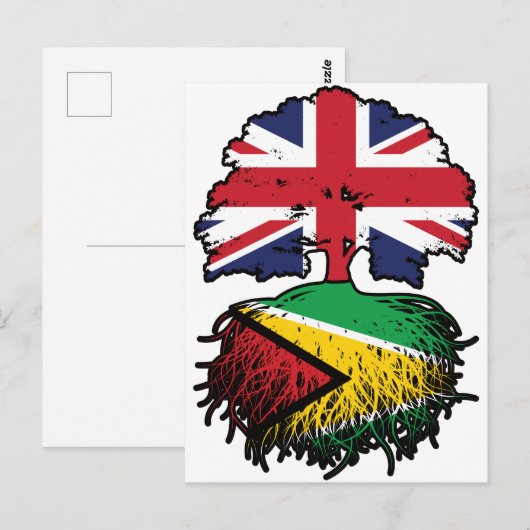 Guyana Guyanese British UK Tree Roots Flag Briefkaart (Voorkant / Achterkant)