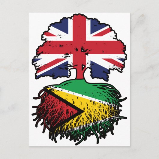 Guyana Guyanese British UK Tree Roots Flag Briefkaart (Voorkant)