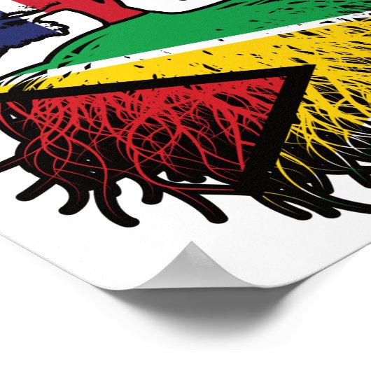Guyana Guyanese British UK Tree Roots Flag Poster (Hoek)