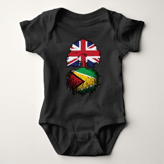Guyana Guyanese British UK Tree Roots Flag Romper (Voorkant)