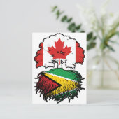Guyana Guyanese Canadian Canada Tree Roots Flag Briefkaart (Staand voorkant)