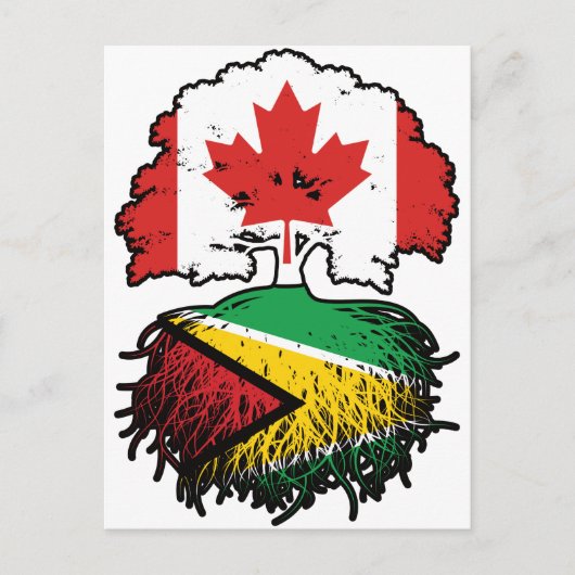 Guyana Guyanese Canadian Canada Tree Roots Flag Briefkaart (Voorkant)