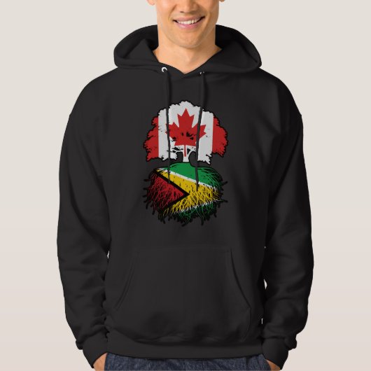 Guyana Guyanese Canadian Canada Tree Roots Flag Hoodie (Voorkant)