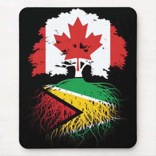 Guyana Guyanese Canadian Canada Tree Roots Flag Muismat (Voorkant)