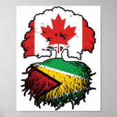 Guyana Guyanese Canadian Canada Tree Roots Flag Poster (Voorkant)