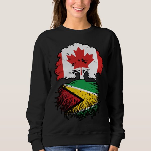 Guyana Guyanese Canadian Canada Tree Roots Flag Trui (Voorkant)