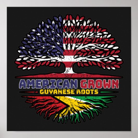 Guyana Guyanese US American USA United States Tree Poster (Voorkant)