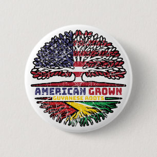 Guyana Guyanese US American USA United States Tree Ronde Button 5,7 Cm