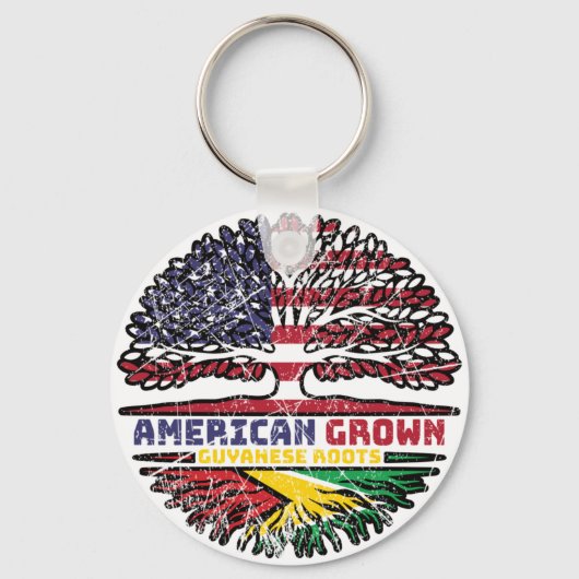 Guyana Guyanese US American USA United States Tree Sleutelhanger (Voorkant)
