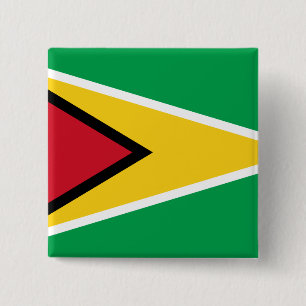 Guyana (Guyanese) vlag Vierkante Button 5,1 Cm