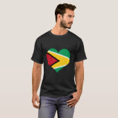 Guyana Heart Pride Guyanese vlag T-shirt (Voorkant volledig)