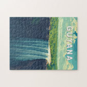 Guyana Illustratie Reis Kunst Vintage Legpuzzel (Horizontaal)
