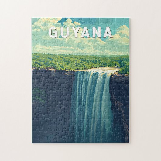 Guyana Illustratie Reis Kunst Vintage Legpuzzel (Verticaal)
