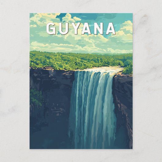 Guyana Illustration Travel Art Vintage Briefkaart (Voorkant)