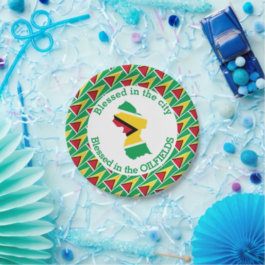 GUYANA in de olievelden op maat gesneden Papieren Bordje (Feest)