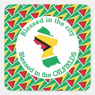 GUYANA in de olievelden op maat gesneden Vierkante Sticker