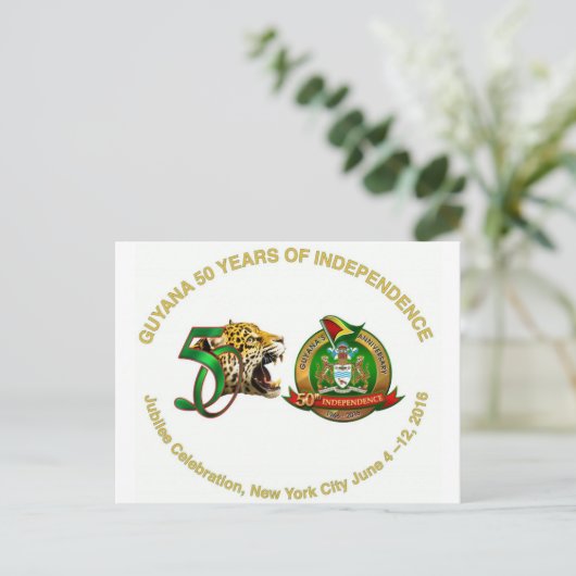 guyana jubileum postkaart (Staand voorkant)