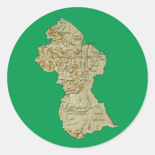 Guyana Kaart Sticker