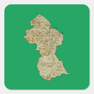 Guyana Kaart Sticker