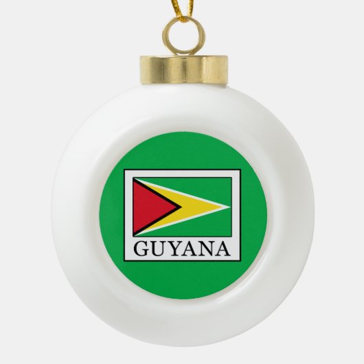 Guyana Keramische Bal Ornament (Voorkant)