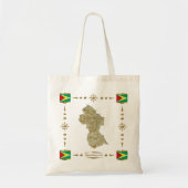 Guyana Map + Flags Bag Tote Bag (Voorkant)