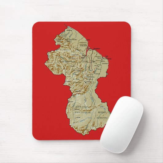 Guyana Map Mousepad Muismat (Met muis)