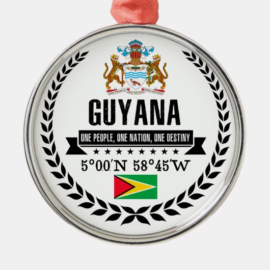 Guyana Metalen Ornament (Voorkant)