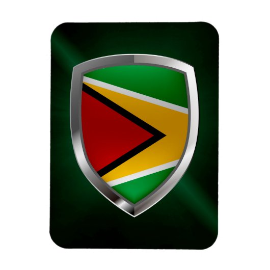 Guyana Mettalic Emblem Magneet (Verticaal)