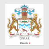 Guyana - nationaal wapenschild patriottisch sticker (Vel)