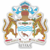Guyana - nationaal wapenschild patriottisch sticker (Voorkant)