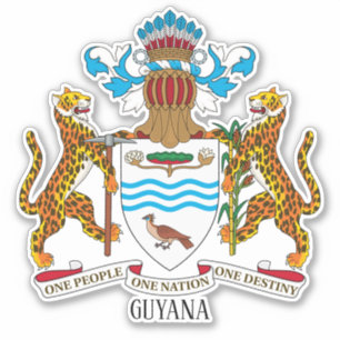 Guyana - nationaal wapenschild patriottisch sticker