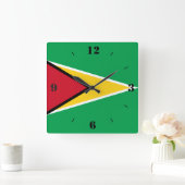Guyana National Flag Patriotic Vierkante Klok (Huis)